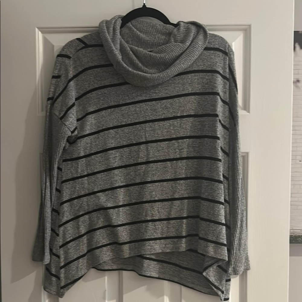 Striped Gray Hooded Sweater